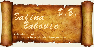 Dafina Babović vizit kartica